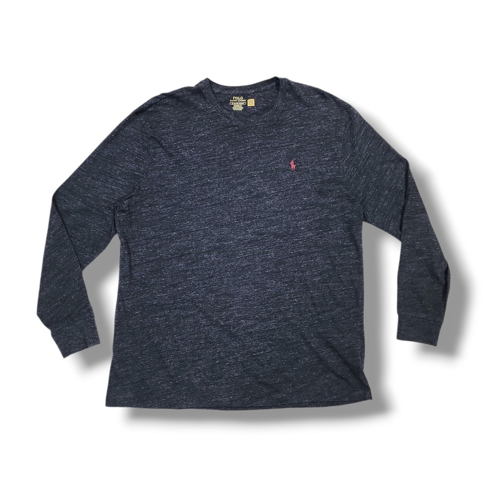 POLO RALPH LAUREN Classic Fit Charcoal Heather Long Sleeve‎ T-Shirt Men's XL